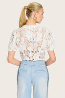 Generation Love Joanie 3d Lace Top Style K01771133 in White; White Lace Button Front Top