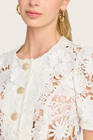 Generation Love Joanie 3d Lace Top Style K01771133 in White; White Lace Button Front Top