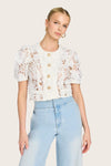 Generation Love Joanie 3d Lace Top Style K01771133 in White; White Lace Button Front Top