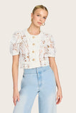 Generation Love Joanie 3d Lace Top Style K01771133 in White; White Lace Button Front Top