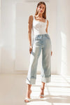 Generation love clothing Andiamo Tank Top Style K00764351 in White;  White Square Neck Tank Top with pearl Buttons