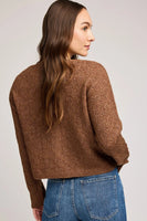 Gentle Fawn Clothing Lila Cardigan Style GF2510-3141-BRN in Heather Chesnut; Button Front, Pointelle Knit, Fall Cardigan 