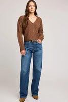 Gentle Fawn Clothing Lila Cardigan Style GF2510-3141-BRN in Heather Chesnut; Button Front, Pointelle Knit, Fall Cardigan 