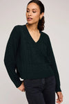 Gentle Fawn Clothing Marcie Pullover Sweater Style GF2510-3150-GRN in Wintergreen; Green V-Neck Fall Sweater