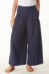 Gilner Farrar Clothing Lizzy Pant Style GF366CPS in Navy; Pleated Wise LEg Pant;Ankle Cropped PLeated Ultra Wide Leg Pant