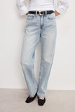 Good American Jeans Good 90's Relaxed Jeans Style GNI024001-I1075 in Indigo; Women's Mid-rise Relaxed Leg Light wash rigid spring summer jeans