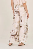 Grade and Gather Printed Wide Leg Pant Style 50454JG in Foliage and in Ivory;printed wide leg pant;printed flowy wide leg pant; 