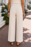 Greylin Clothing Raven Knit Pull-On Pants Style G266WP6186 in Sand, Close-up back view of the Raven Knit Pull-On Pants showing the ribbed waistband and clean pocket-free silhouette.