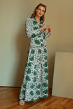 Guadalupe Design Meredith Floral Dress Green; Green Floral Summer Guest Of Dress; Floral Colllared Belted Maxi Dress; Spring/Summer Dress; Spring SUmmer Guest Of Dress