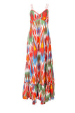 Guadalupe Designs Amira Dress in Red;SUmmer Maxi Dress;IKat Print Maxi dress