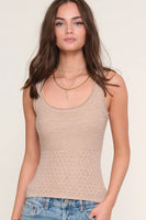 Heartloom Clothing Aniella Top Style 255S00A in Flax;Lightweight Knit Tank Top; 