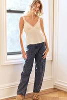Heartloom Clothing Emiko Cami Style 255BE5A in Ivory;Floral Jacquard Satin Fitted Cami Top; 