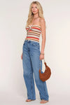 Heartloom Clothing Emmett Top Style 255SB7A in Flame;Knit Full LEngth Tube Top;Striped Knit Tube Top; 