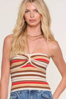 Heartloom Clothing Emmett Top Style 255SB7A in Flame;Knit Full LEngth Tube Top;Striped Knit Tube Top; 