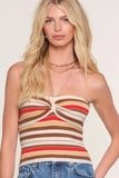 Heartloom Clothing Emmett Top Style 255SB7A in Flame;Knit Full LEngth Tube Top;Striped Knit Tube Top; 