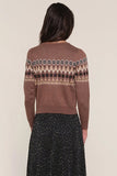 Heartloom Clothing Keane Cardi Style 259SP5B in Mocha; Fair isle Button Front Cardigan Sweater; 