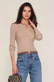 Heartloom Clothing Loretta Cardi Style 25YSH1A in Wheat; Layered Look Textured Cardigan; 