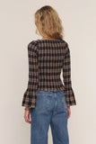 Heartloom Clothing Tracey Top Style 266BE4B Blk in black plaid; 