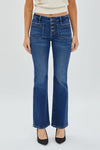 Hidden Denim Happi Mid Rise Flare Style HD3206-DK;Button Fly Flare Jeans;Mid Rise Flare JEans;Clean Mid Rise Flare JEans;Dar Wash Flare JEans; 