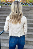 Hidden Denim Rebel Cropped Denim Jacket Style HD869J in Cream