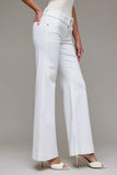 Hidden Jeans Double Button Waistband Comfort Flare Jeans Style HD3369CF in White; Women's stretch cotton blend spring summer flare jeans