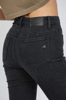 Hidden Jeans Happi CHARCOAL WASH FASHION SEAM 33" INSEAM STRETCH FLARE Style HD3284-CHA in Charcoal;Black Flare Jeans;Black Fall Long Flare Jeans; 