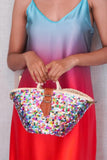 House of Perna Jane Seqiun Covered Mini Tote;Sequin Tote Bag;House of Purna Tote Bag; 