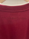 Tonal Embroidery close-up of The Bfree Intentional Crew in Merlot. A Faux Layered Fleece sweatshirt