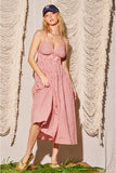 Illa Illa Clothing Summer Belle Striped Dress Style IM7972 in Navy and in Red; 