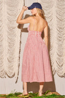 Illa Illa Clothing Summer Belle Striped Dress Style IM7972 in Navy and in Red; 