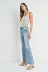 Just Black Denim Mid Rise Straight Bootcut Style BP477J-LT in Light Wash; 