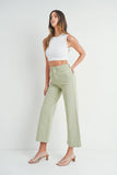 Just Black Denim The Sailor Pocket Wide Leg Style BP433J in Light Sage; 