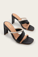 Kaanas Umbria Heeled Sandal Style H00182R in Black; 