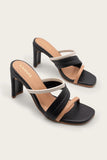 Kaanas Umbria Heeled Sandal Style H00182R in Black; 
