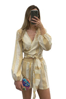 Kasia Clothing XRYSO Top In Ecru and Gold;Resort Wrap Top;Kasia Wrap Top; 