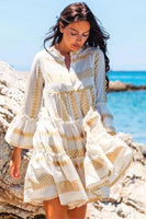 Kasia Stefania Dress in Ecru and Gold