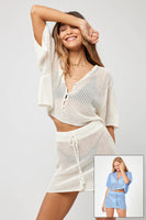 L-Space Clothing Coast is Clear Top Style COATP22 in Cream and Aura; 