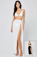 L-Space Clothing Mia Cover-up Style MIACV20 in White and Black;Cover-up Skirt;Maxi Cover-up Skirt; 