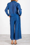 Lavender Brown Clothing Aniya Pants Style BPW6441 in Deep Blue; 