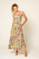 Lavender Brown Nyla Skirt Style AZS6479N28 in Purple Multi;Floral Tropical Print Maxi Skirt; 