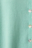 Le Lis Clothing Round Rolled Hemline Detail Thin Sweater Cardigan Style IEJ6194 in Mint; Mint Green Lightweight Cotton Spring Cardigan