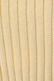Le Lis Collection Round Neck Extended Sleeve Knit Top Style SWT3498 in both Light Yellow and in White. Women's Round Neck and hem cotton blend wide rib short sleeve spring sweater top