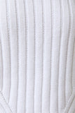 Le Lis Collection Round Neck Extended Sleeve Knit Top Style SWT3498 in both Light Yellow and in White. Women's Round Neck and hem cotton blend wide rib short sleeve spring sweater top