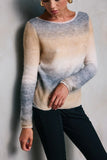 Line and Dot Clothing ABSTRACT OMBRE SWEATER Style LT5919B in Grey Taupe; Cozy Fall Sweater