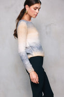 Line and Dot Clothing ABSTRACT OMBRE SWEATER Style LT5919B in Grey Taupe; Cozy Fall Sweater