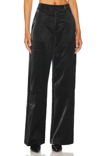 Line and Dot Clothing Dixie Pant Style LP7582B in Black;TExtured Faux LEather Pant;Line & Dot Textured Faux Leather Pant; 