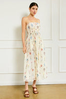 Line and Dot Clothing Fiori Maxi Dress Style LD5696B-1 in White Multi