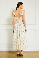 Line and Dot Clothing Fiori Maxi Dress Style LD5696B-1 in White Multi