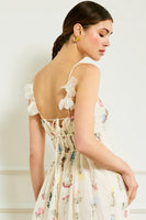 Line and Dot Clothing Fiori Maxi Dress Style LD5696B-1 in White Multi