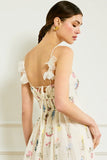 Line and Dot Clothing Fiori Maxi Dress Style LD5696B-1 in White Multi